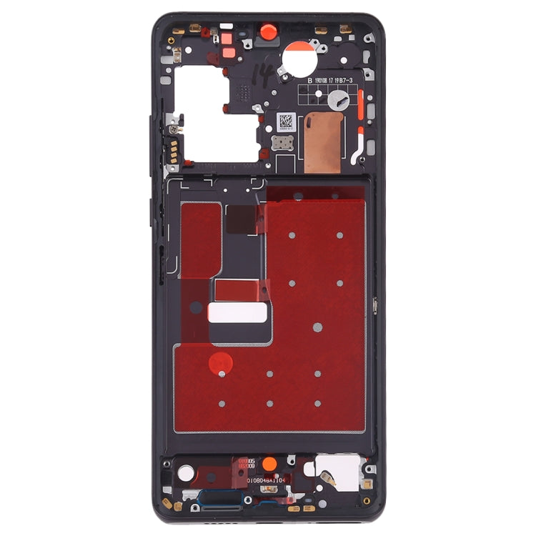 Placa de Bisel de Marco LCD de Carcasa Frontal con Teclas Laterales Para Huawei P30 Pro (Negro)