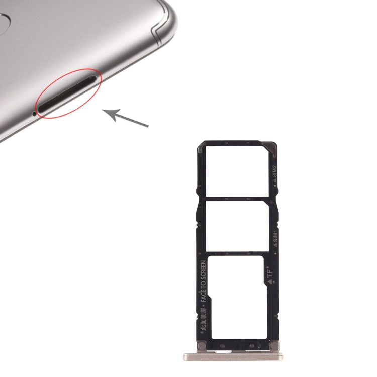 Bandeja Tarjeta SIM + Bandeja Tarjeta SIM + Tarjeta Micro SD Para Xiaomi Redmi S2 (Dorado)