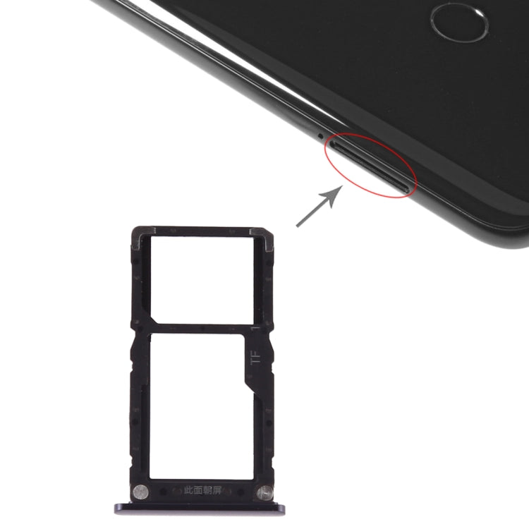 Bandeja Tarjeta SIM + Tarjeta Micro SD Para Xiaomi MI 8 Lite (Negro)