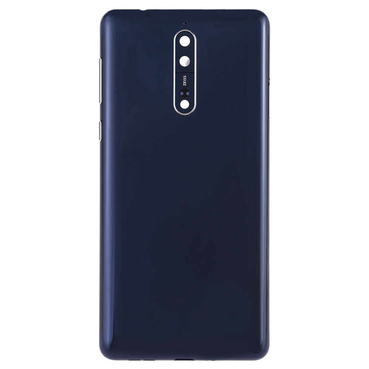Battery Back Cover with Camera Lens and Side Keys for Nokia 8 (Blue)