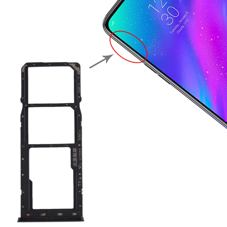 SIM Card + SIM Card + Micro SD Card Tray For Oppo Realme 3 (Black)