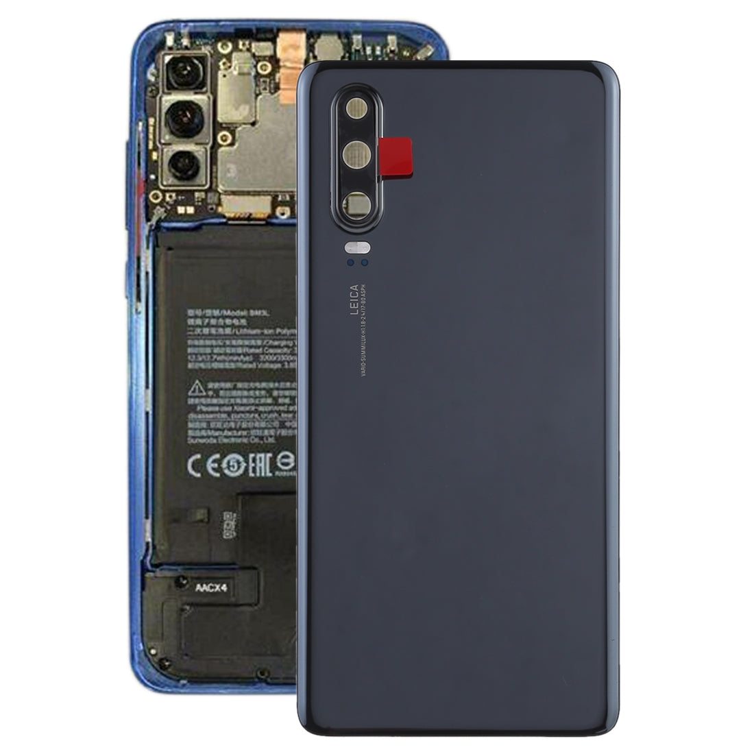 Cache Batterie Cache Arrière + Lentille Caméra Arrière Huawei P30 Gris
