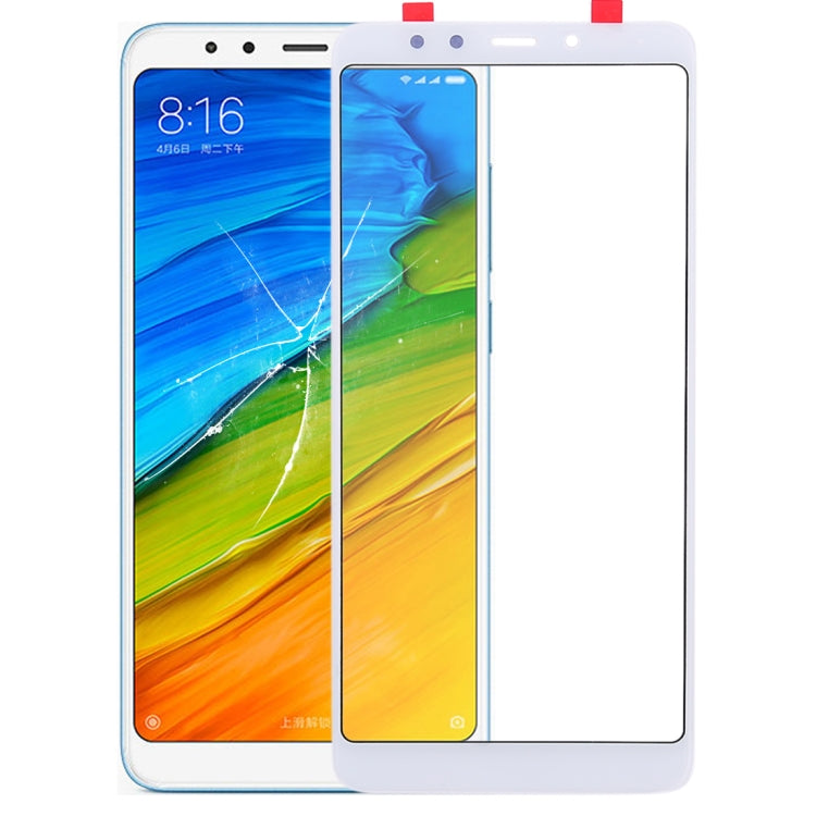 Lentille en verre extérieure de l'écran avant pour Xiaomi Redmi 5 (Blanc)
