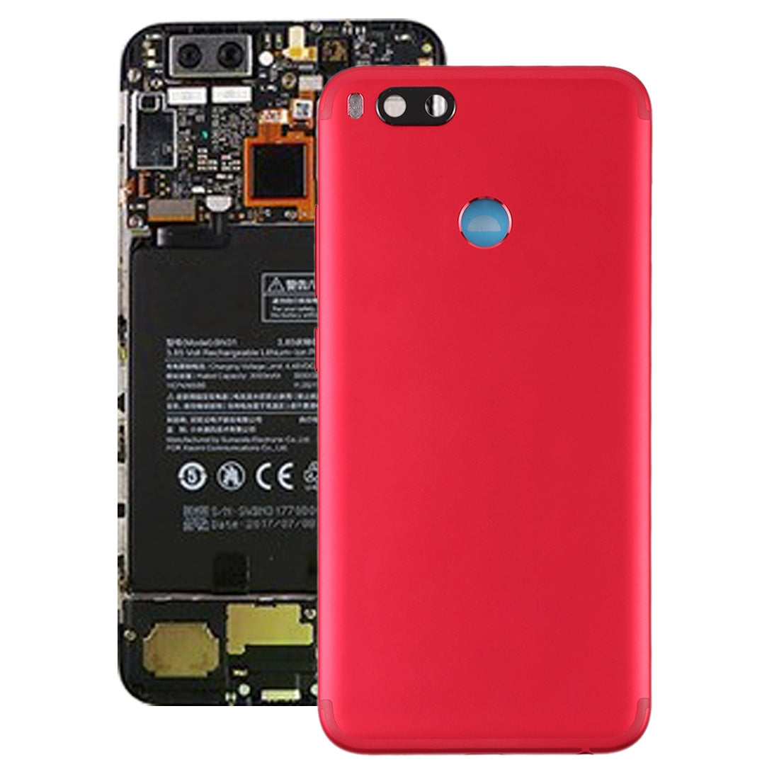 Tapa Bateria Back Cover + Lente Camara Trasera Xiaomi Mi 5X / A1 Rojo