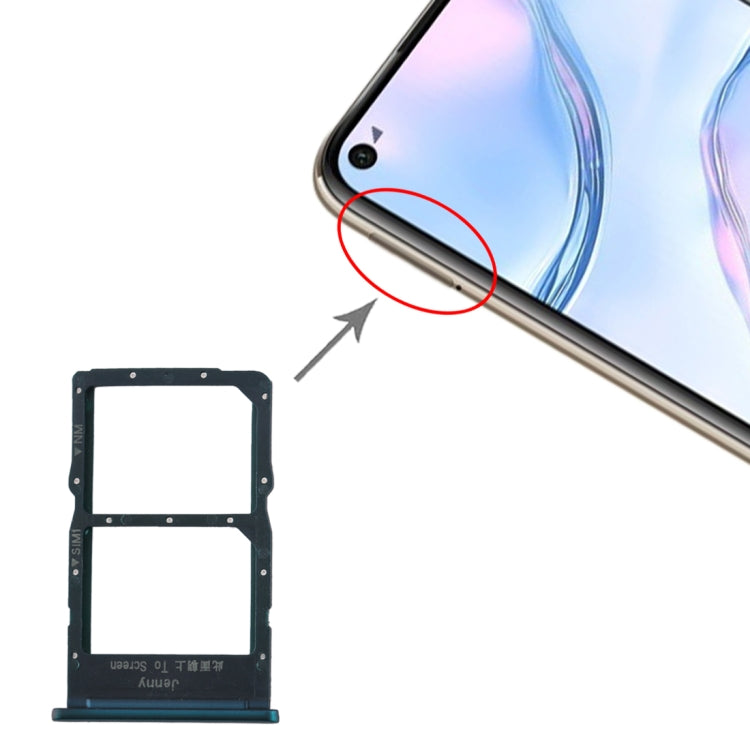 SIM Card Tray + NM Card Tray for Huawei Nova 6 SE (Blue)