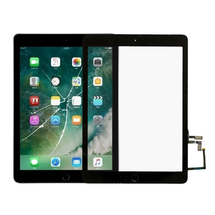 Touchpad with Home Key Flex Cable for iPad 5 9.7 Inch 2017 A1822 A1823 (Black)