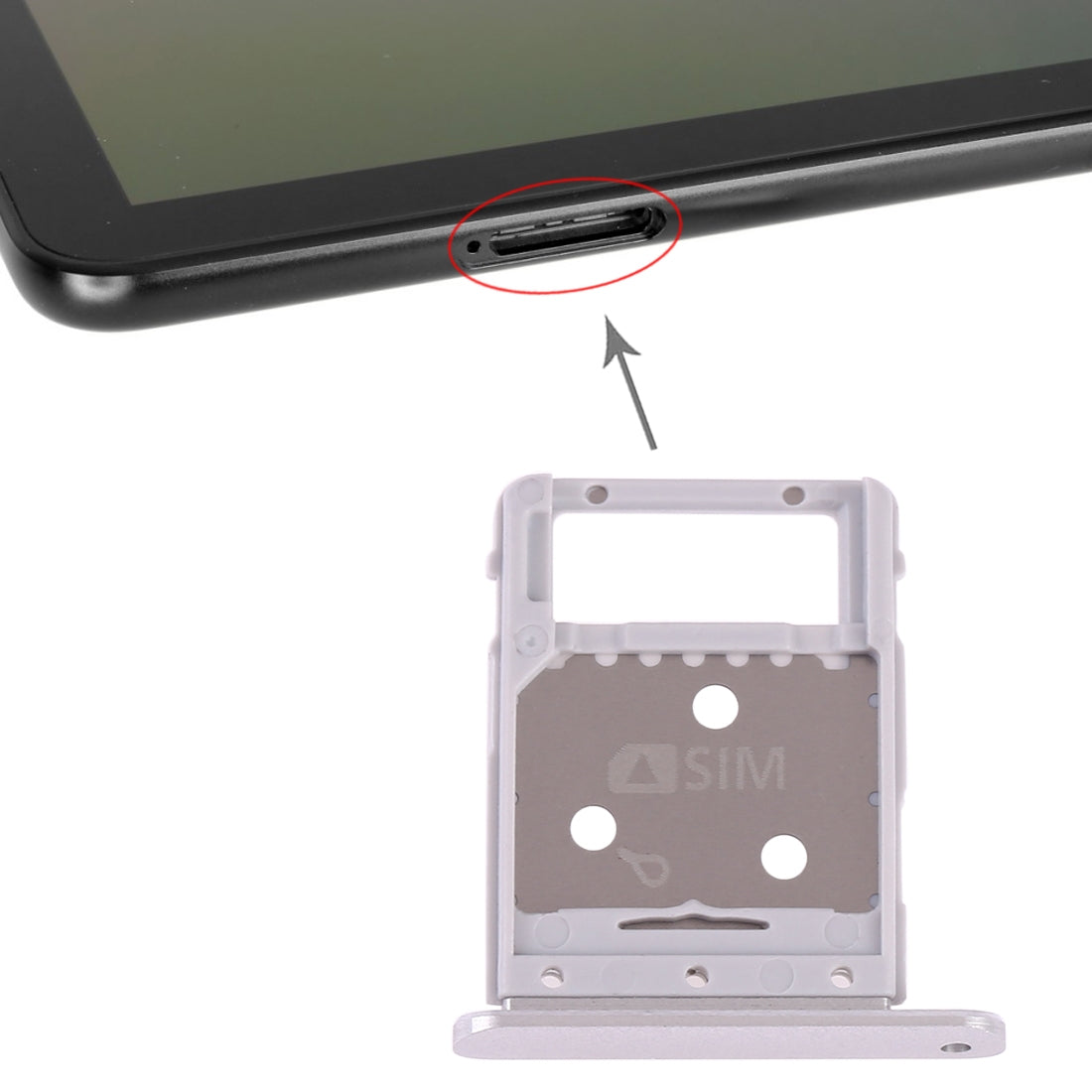 SIM / Micro SD Tray Holder Samsung Galaxy Tab S4 10.5 T835 Silver