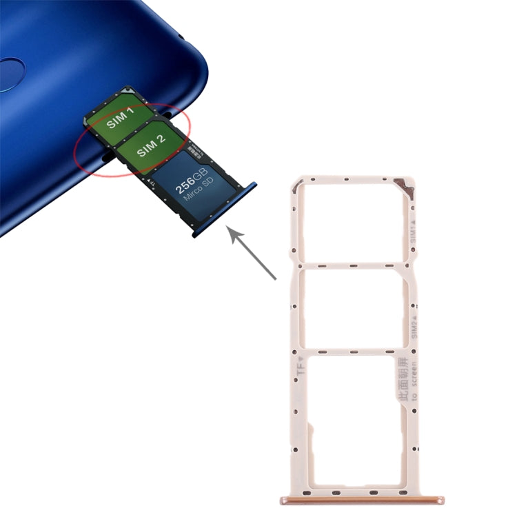 Bandeja Tarjeta SIM + Bandeja Tarjeta Micro SD Para Huawei Honor 8C (Dorado)