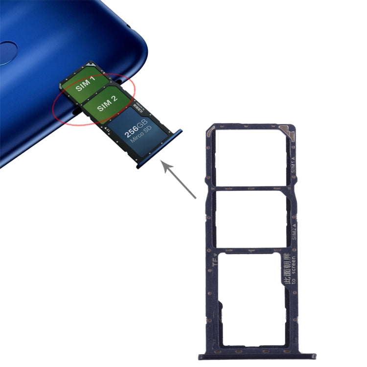 Bandeja Tarjeta SIM + Bandeja Tarjeta Micro SD Para Huawei Honor 8C (Azul)