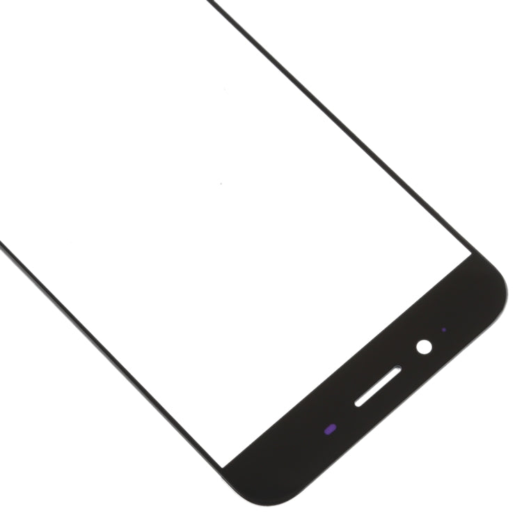 Lentille en verre extérieure de l'écran avant pour Oppo R9s (noir)