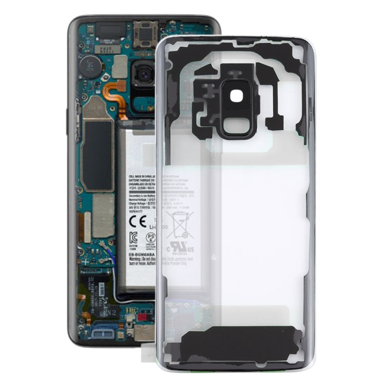 Couvercle de batterie arrière transparent avec couvercle d'objectif d'appareil photo pour Samsung Galaxy S9 G960F G960F / DS G960U G960W G9600 (Transparent)