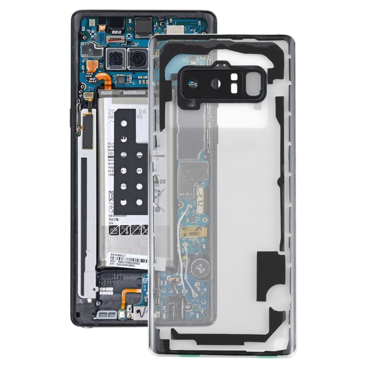 Tapa Trasera transparente para Batería con Tapa para Lente de Cámara para Samsung Galaxy Note 8 / N950F N950FD N950U N950W N9500 N950N (transparente)
