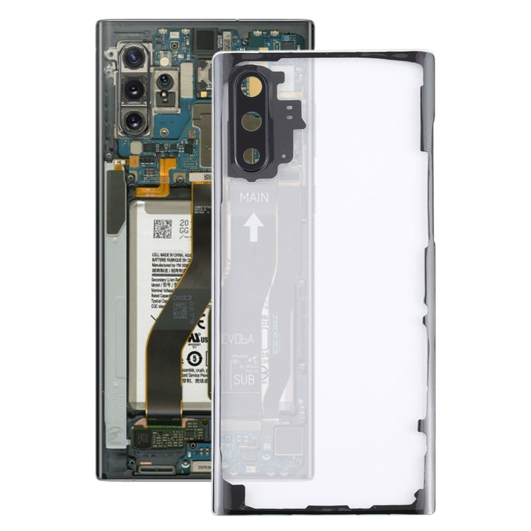 Tapa Trasera transparente para Batería con Tapa para Lente de Cámara para Samsung Galaxy Note 10 N970 N9700 (transparente)