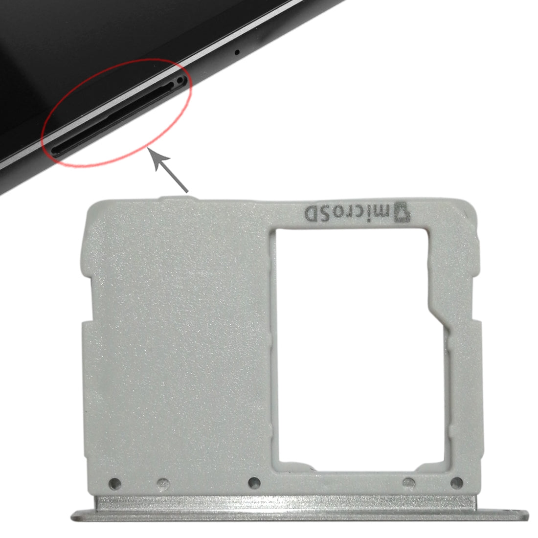 Micro SD Tray Holder Samsung Galaxy Tab S3 9.7 / T820 WIFI Silver