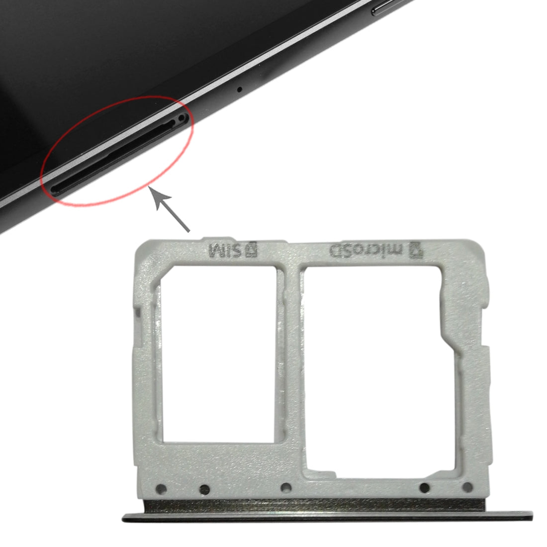 Bandeja Porta SIM / Micro SD Samsung Galaxy Tab S3 9.7 / T825 3G Negro