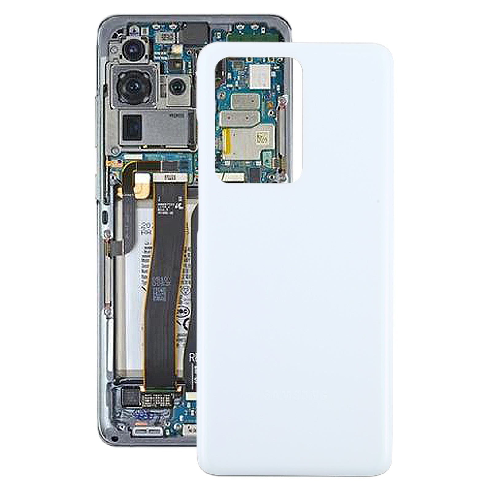 Cache Batterie Coque Arrière Samsung Galaxy S20 Ultra Blanc