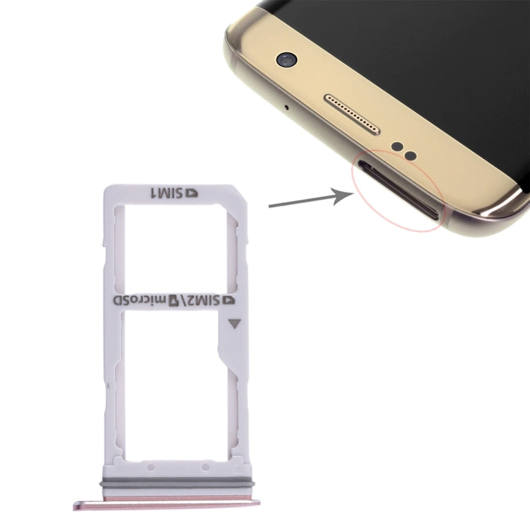 2 Bandeja para Tarjeta SIM / Bandeja para Tarjeta Micro SD para Samsung Galaxy S7 Edge (Rosa)
