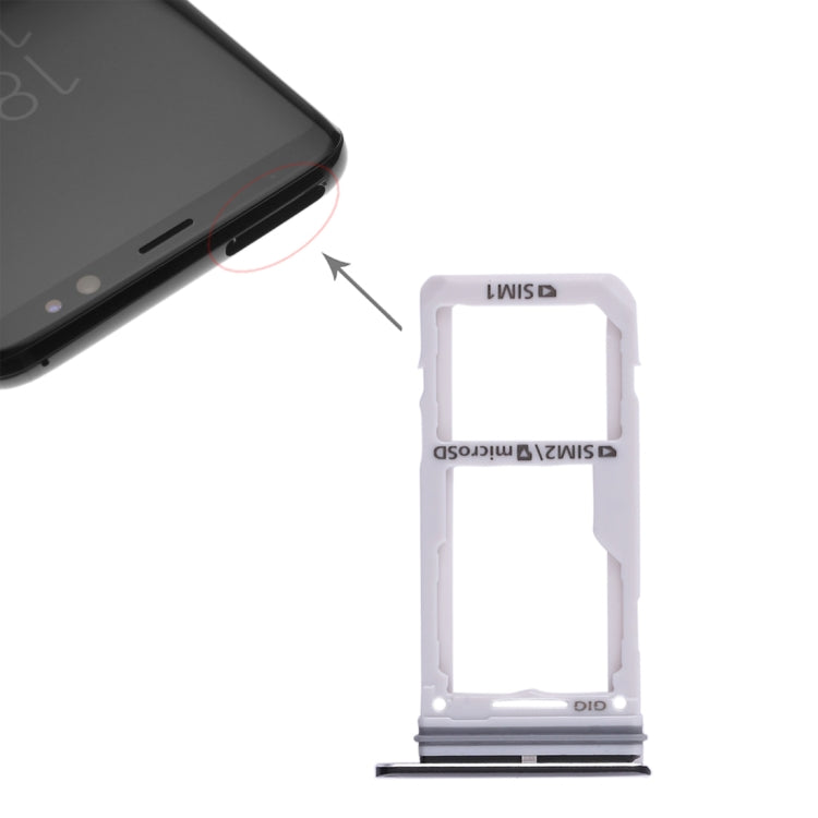 2 Bandeja de Tarjeta SIM / Bandeja de Tarjeta Micro SD para Samsung Galaxy S8 / S8 + (Negro)