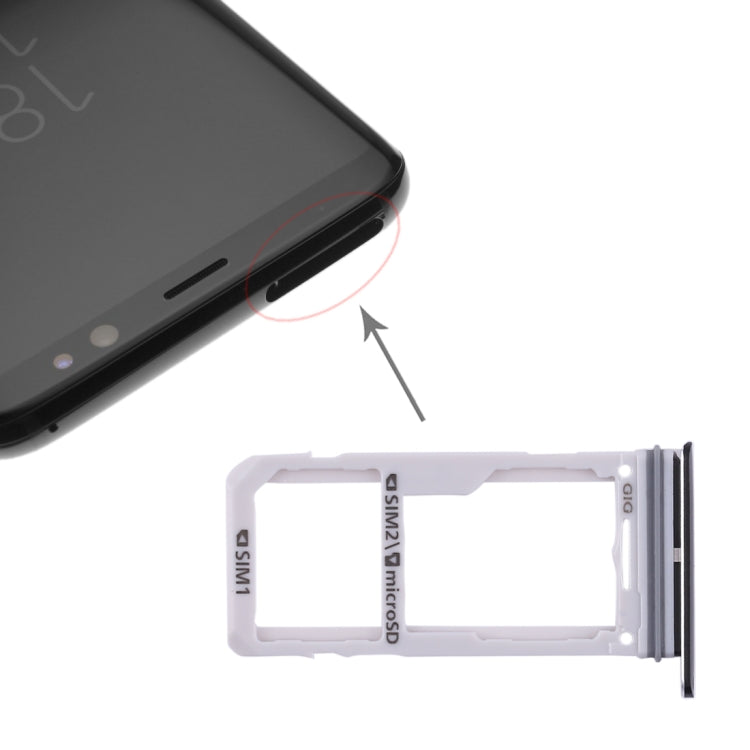 2 Tiroir Carte SIM / Tiroir Carte Micro SD pour Samsung Galaxy S8 / S8+ (Noir)