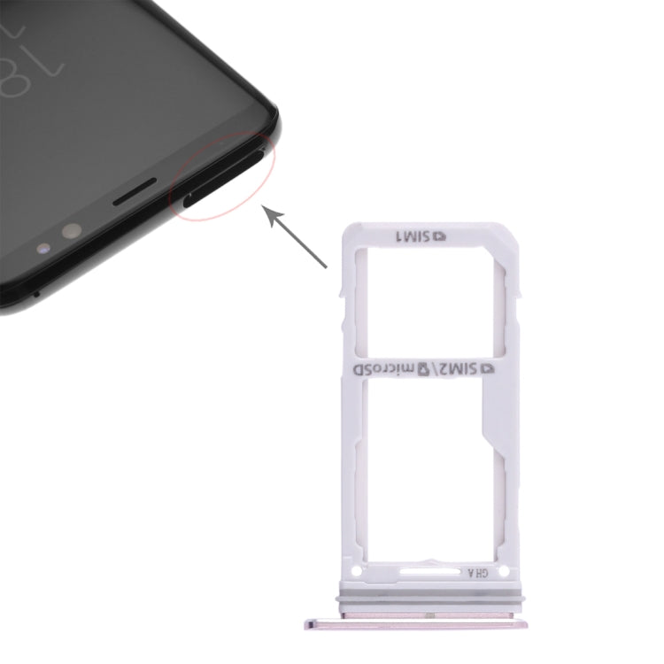 2 Tiroir Carte SIM / Tiroir Carte Micro SD pour Samsung Galaxy S8 / S8+ (Rose)