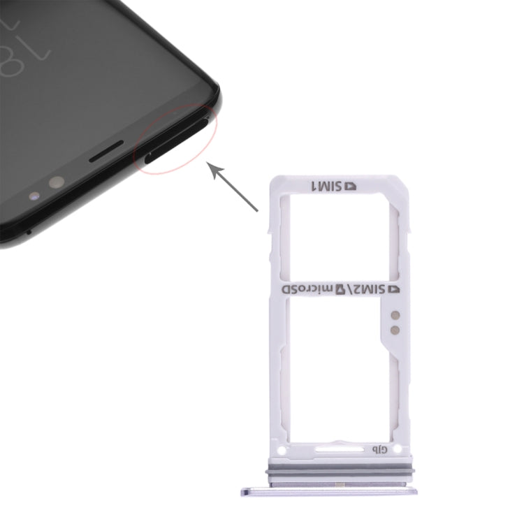 2 Bandeja para Tarjeta SIM / Bandeja para Tarjeta Micro SD para Samsung Galaxy S8 / S8 + (Gris)