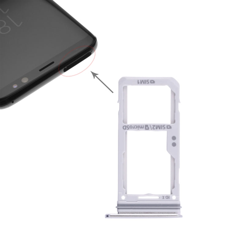2 SIM Card Tray / Micro SD Card Tray for Samsung Galaxy S8 / S8 + (Silver)