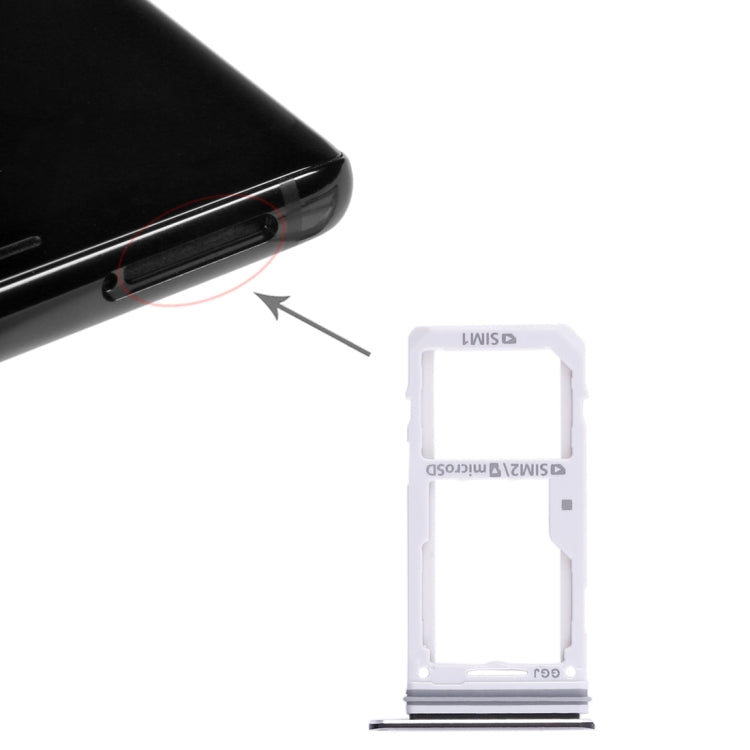 2 SIM Card Tray / Micro SD Card Tray for Samsung Galaxy Note 8 (Black)