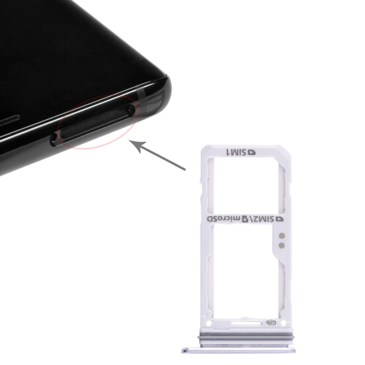 2 Plateau de carte SIM / Plateau de carte Micro SD pour Samsung Galaxy Note 8 (Gris)