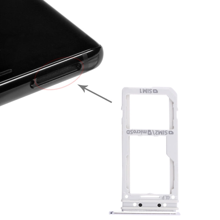 2 SIM-Kartenfach / Micro-SD-Kartenfach für Samsung Galaxy Note 8 (Silber)