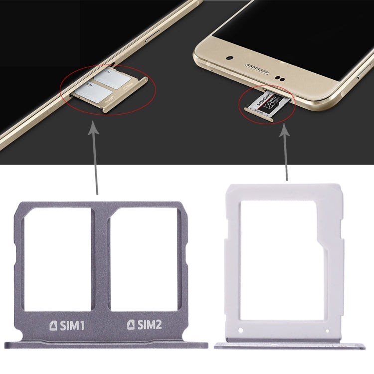 2 Bandeja de Tarjeta SIM + Bandeja de Tarjeta Micro SD para Samsung Galaxy A9100 / A9 (2016) (Negro)