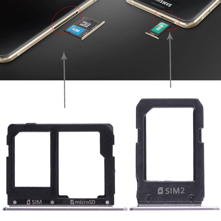 2 Bandeja para Tarjeta SIM + Bandeja para Tarjeta Micro SD para Samsung Galaxy A5108 / A7108 (Gris)