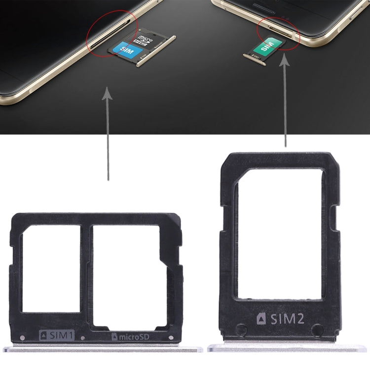 2 Tiroir Carte SIM + Tiroir Carte Micro SD pour Samsung Galaxy A5108 / A7108 (Blanc)