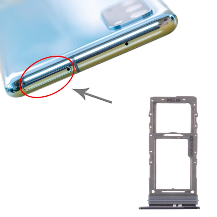 SIM Card Tray + Micro SD Card Tray for Samsung Galaxy S20 (Black)