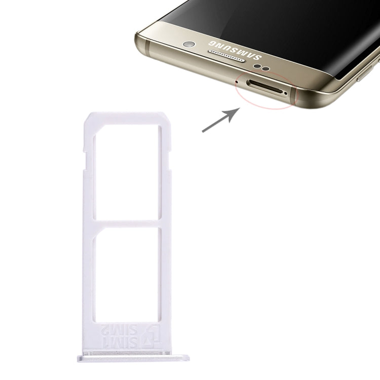 2 Tiroir carte SIM pour Samsung Galaxy S6 Edge Plus/ S6 Edge + (Argent)