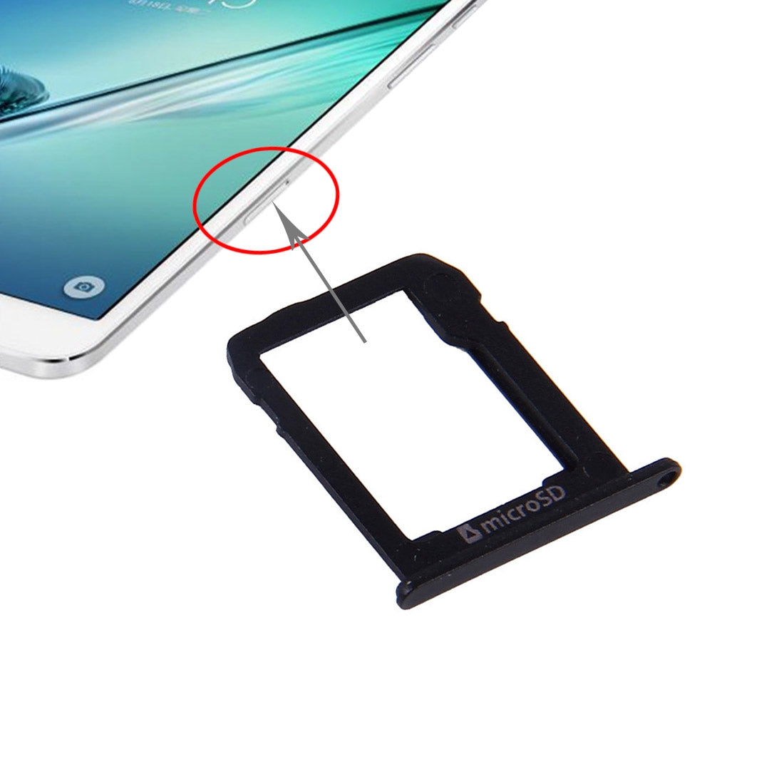 Micro SD Tray Holder Samsung Galaxy Tab S2 8.0 / T715 Black