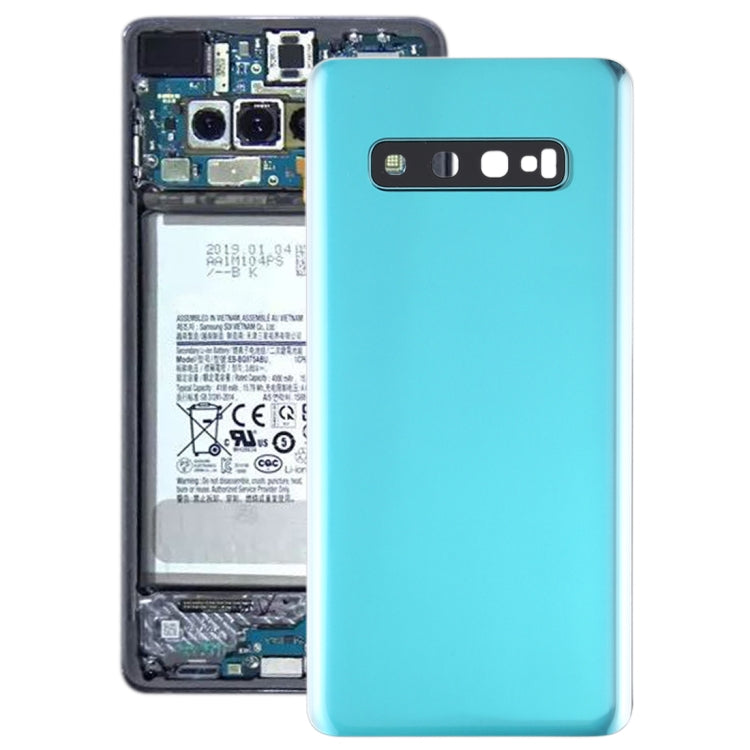 Coque arrière de batterie avec objectif d'appareil photo pour Samsung Galaxy S10+ (Vert)