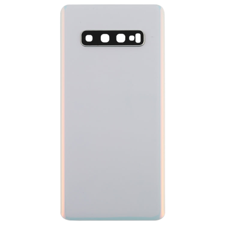 Coque arrière de batterie avec objectif d'appareil photo pour Samsung Galaxy S10+ (Blanc)