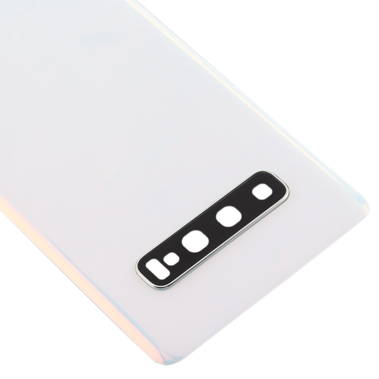 Tapa Trasera de Batería con Lente de Cámara para Samsung Galaxy S10 (Blanco)