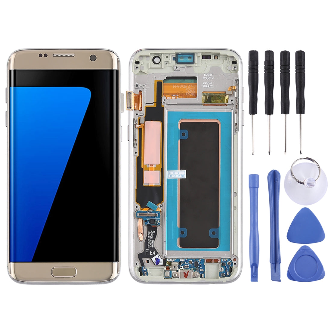 Pantalla Completa AMOLED + Tactil + Marco Samsung Galaxy S7 Edge G935F Dorado
