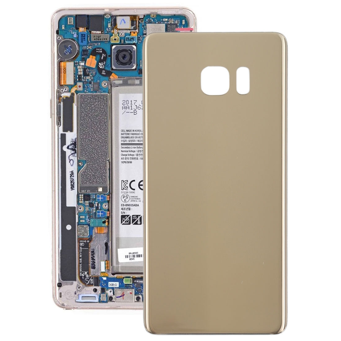 Tapa Bateria Back Cover Samsung Galaxy Note FE N935 N935F DS N935S Dorado