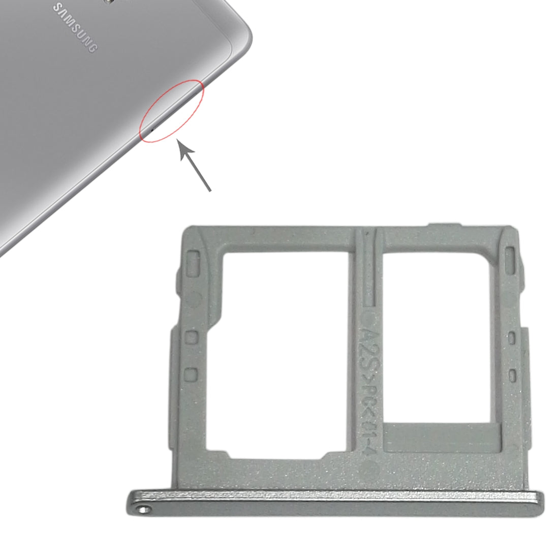 Tiroir SIM / Micro SD pour Samsung Galaxy Tab A 8.0 / T380 / T385 Gris
