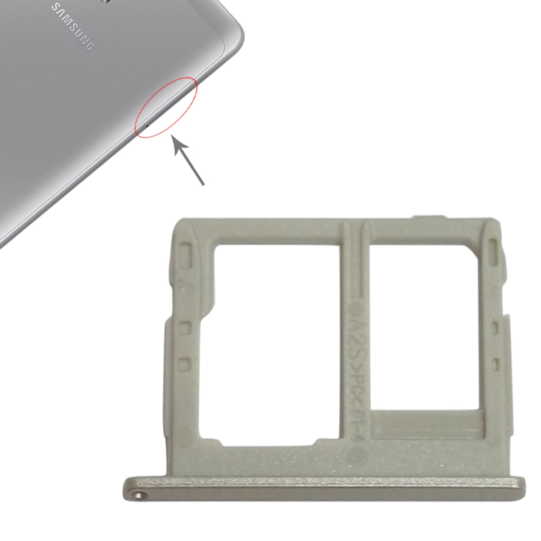 Bandeja Porta SIM / Micro SD Samsung Galaxy Tab A 8.0 / T380 / T385 Dorado