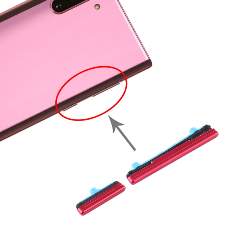 Botón de Encendido y Botón de Control de Volumen para Samsung Galaxy Note 10 (Rojo)
