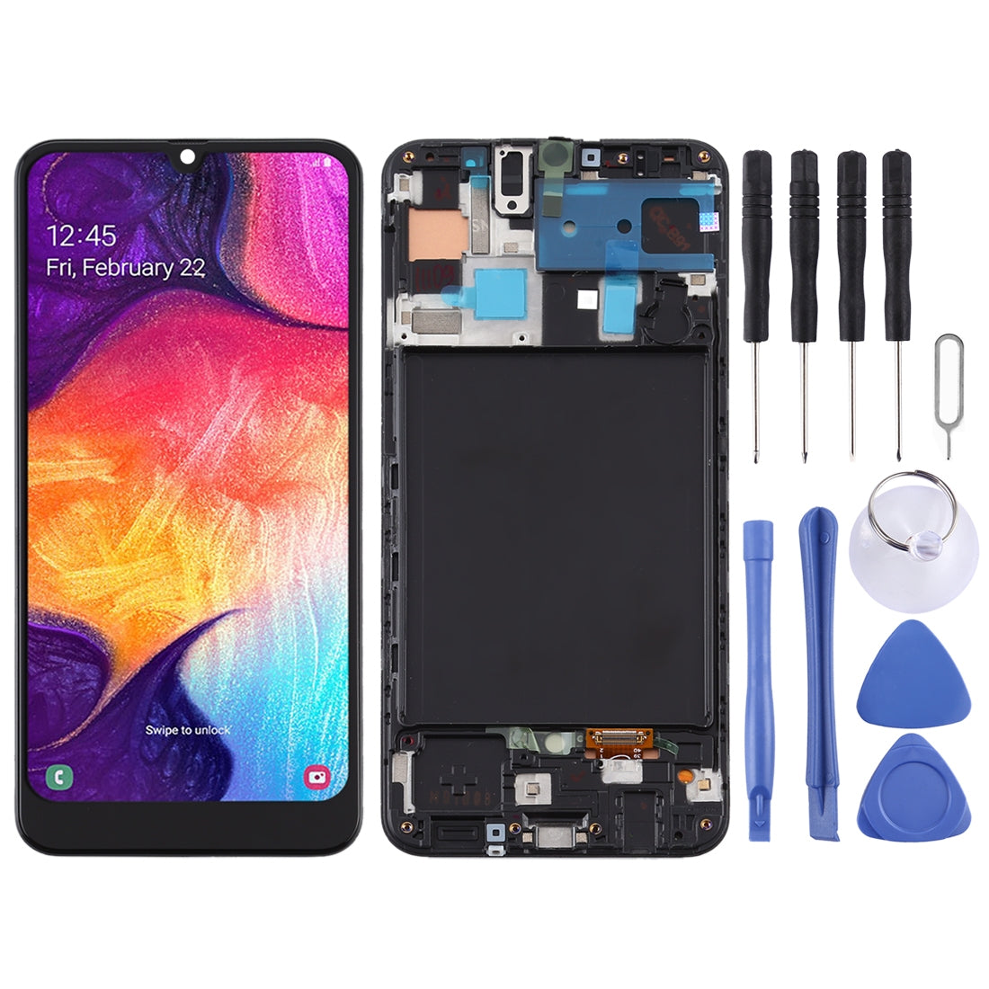 Full Screen LCD + Touch + Frame (TFT Version) Samsung Galaxy A50 Black