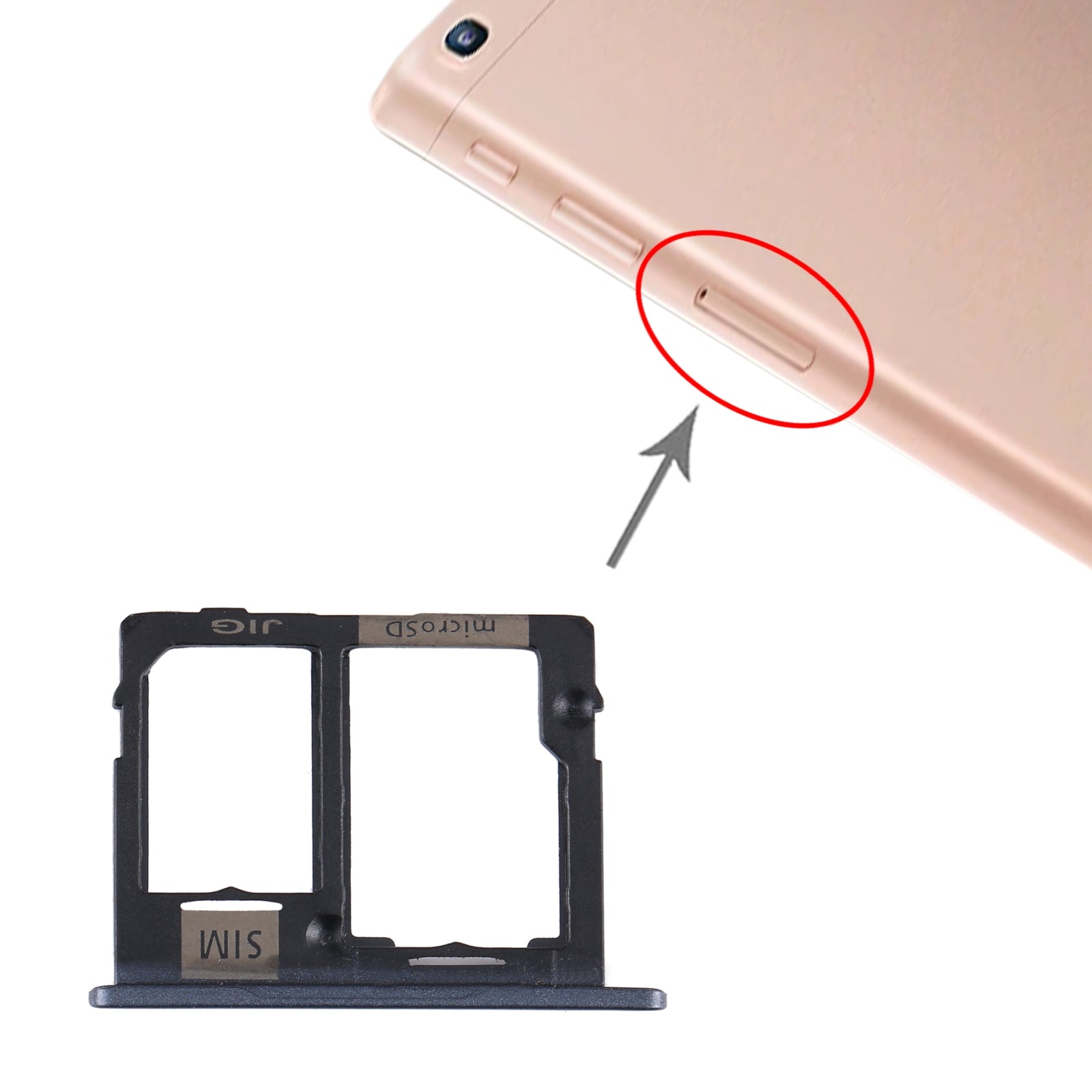 Bandeja Porta SIM / Micro SD Samsung Galaxy Tab A 10.1 2019 / T515 Negro