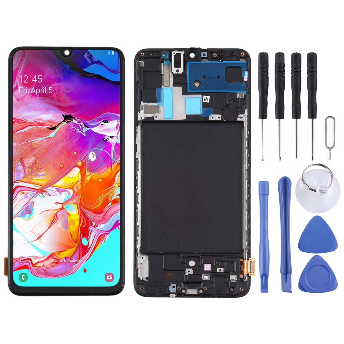 Full Screen LCD + Touch + Frame (TFT Version) Samsung Galaxy A70 Black