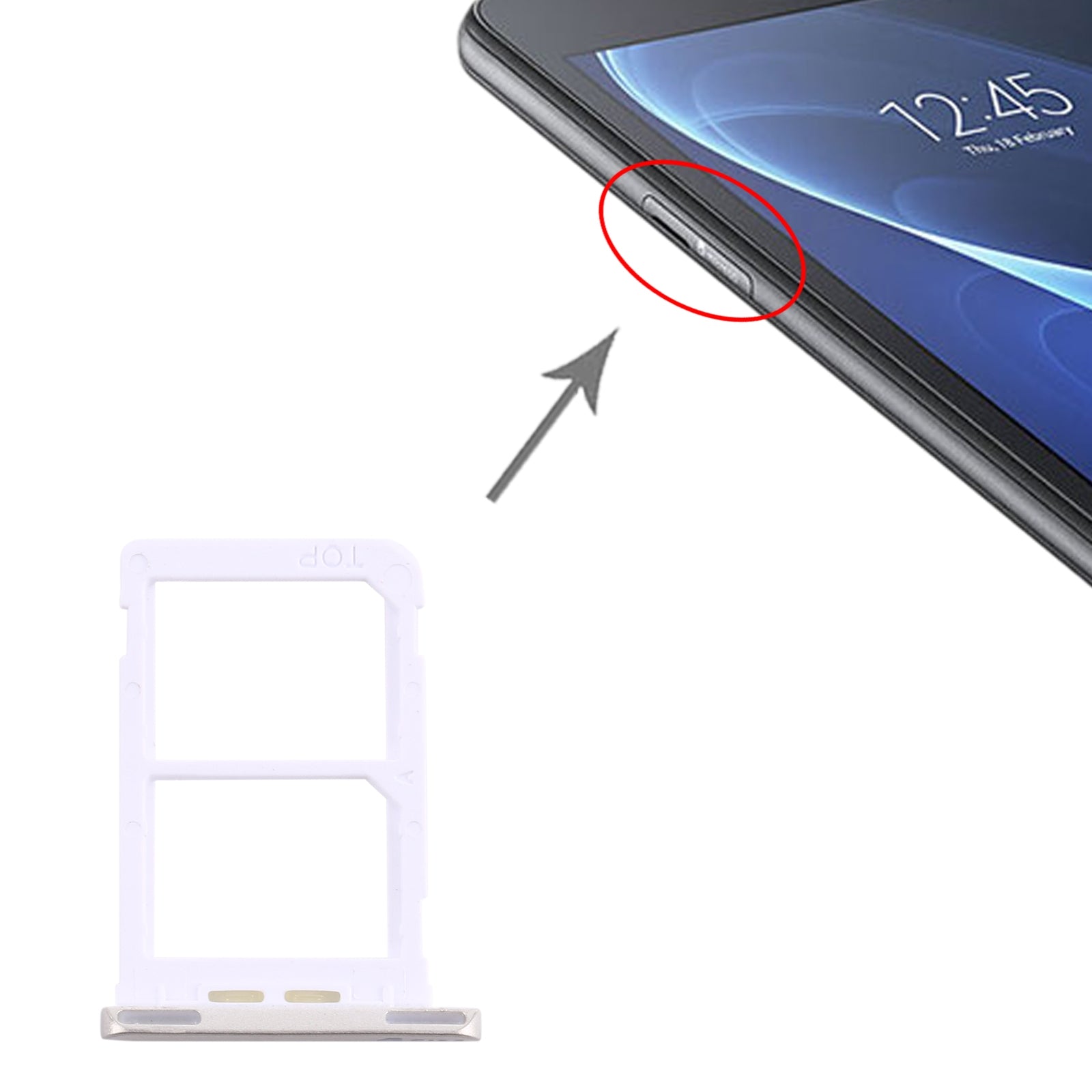 Bandeja Porta SIM Dual SIM Samsung Galaxy Tab A 7.0 2016 T285 Blanco