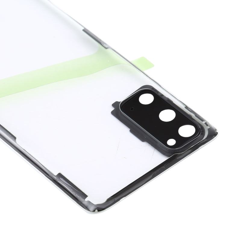 Tapa Trasera de vidrio transparente para Batería para Samsung Galaxy S20 SM-G980 SM-G980F SM-G980F / DS (Transparente)