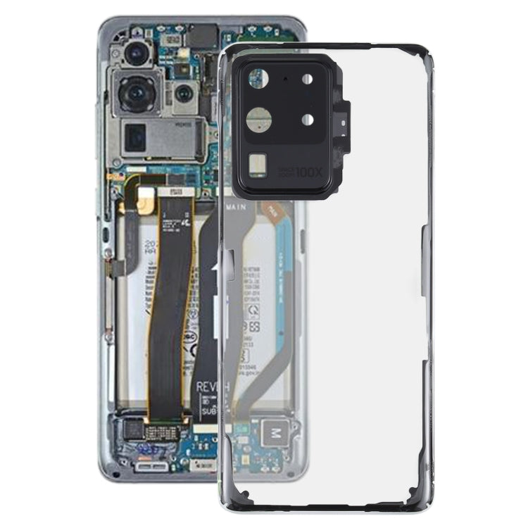 Couvercle de batterie arrière en verre transparent pour Samsung Galaxy S20 Ultra SM-G988 SM-G988U SM-G988U1 SM-G9880 SM-G988B / DS SM-G988N SM-G988B SM-G988W (Transparent)