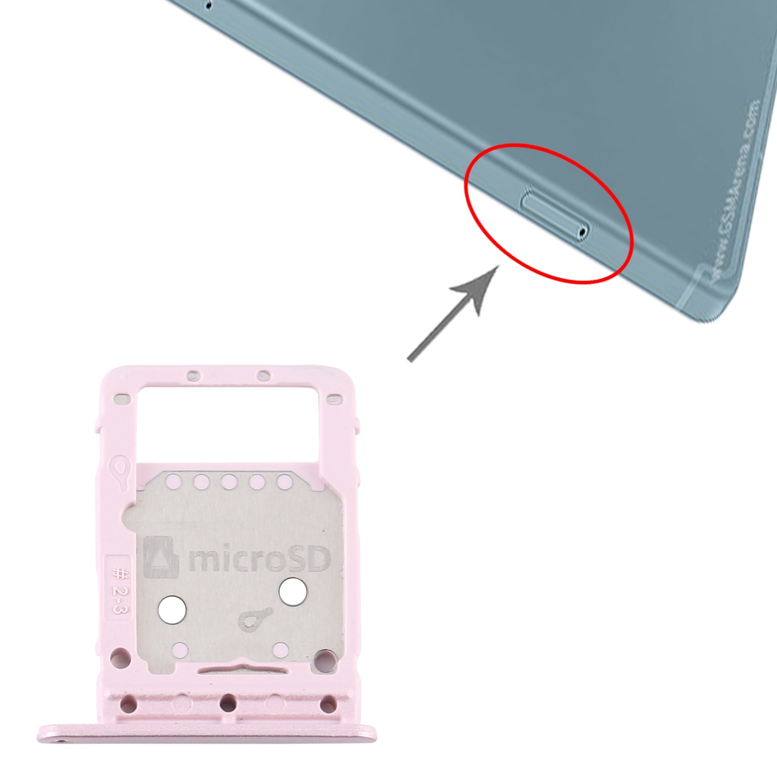 SIM / Micro SD Tray for Samsung Galaxy Tab S6 Lite / P615 Pink